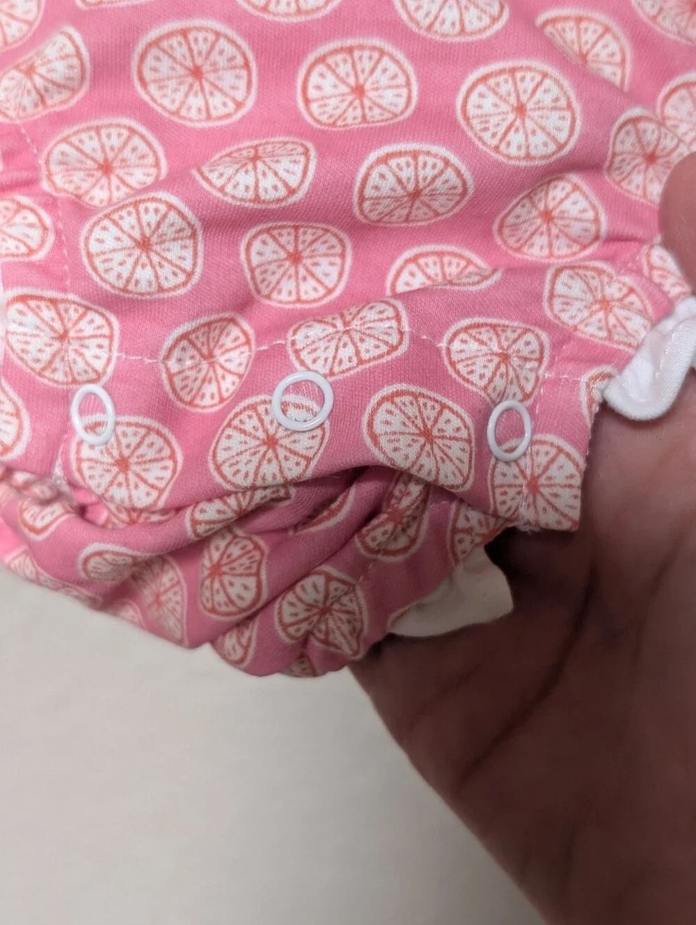 Baby Girls Lila And Hayes Pink Lemon Ruffle Bubble Romper 9-12 mos Pima Cotton